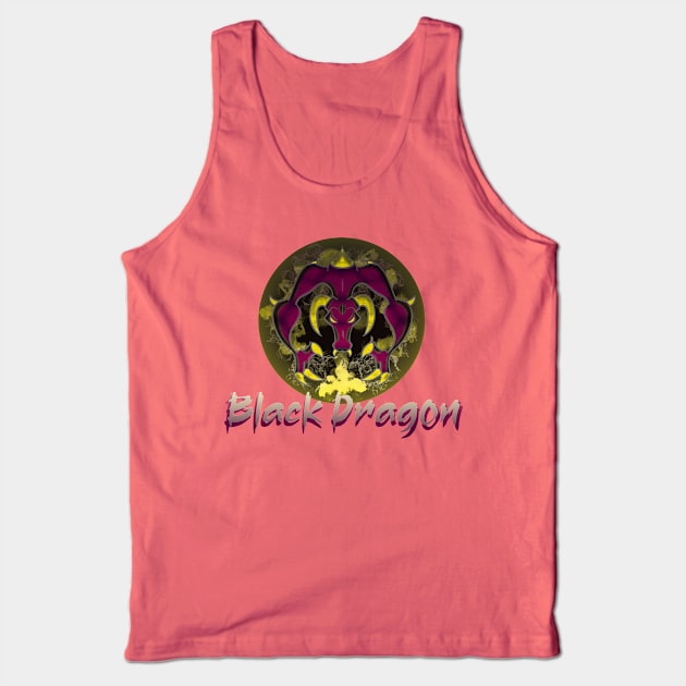 Black Dragon Tank Top by PorinArt